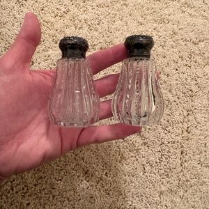 Elegant Glass Salt and Pepper Shakers (Vintage)
